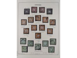 1851/75 (ca.), gestempelte reichhaltige Sammlung, meist mehrfach vorhanden mit auch Farben und verschiedenen Stempeln, dabei 