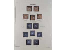 1851/75 (ca.), gestempelte reichhaltige Sammlung, meist mehrfach vorhanden mit auch Farben und verschiedenen Stempeln, dabei 