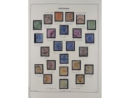 1851/75 (ca.), gestempelte reichhaltige Sammlung, meist mehrfach vorhanden mit auch Farben und verschiedenen Stempeln, dabei 