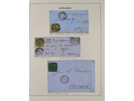 1851/75 (ca.), gestempelte reichhaltige Sammlung, meist mehrfach vorhanden mit auch Farben und verschiedenen Stempeln, dabei 