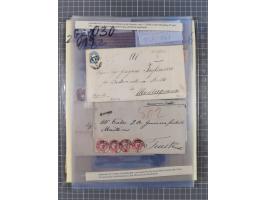 1858/64, interessante Partie mit 37 Briefen, viele bessere Frankaturen, Stempel, Auslandsbriefe und Drucksache, Farb- und Mis