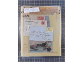 1858/64, interessante Partie mit 37 Briefen, viele bessere Frankaturen, Stempel, Auslandsbriefe und Drucksache, Farb- und Mis