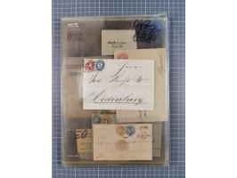 1858/64, interessante Partie mit 37 Briefen, viele bessere Frankaturen, Stempel, Auslandsbriefe und Drucksache, Farb- und Mis