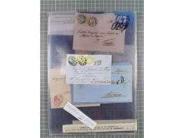 1858/64, interessante Partie mit 37 Briefen, viele bessere Frankaturen, Stempel, Auslandsbriefe und Drucksache, Farb- und Mis