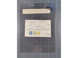 1867, Kaiser Franz Josef Ausgabe Briefsammlung mit 63 Briefen und Karten, bessere Stempel und Entwertungen, dabei 3-Farbfrank