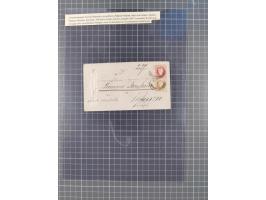 1867, Kaiser Franz Josef Ausgabe Briefsammlung mit 63 Briefen und Karten, bessere Stempel und Entwertungen, dabei 3-Farbfrank