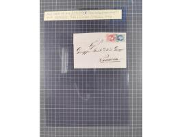 1867, Kaiser Franz Josef Ausgabe Briefsammlung mit 63 Briefen und Karten, bessere Stempel und Entwertungen, dabei 3-Farbfrank