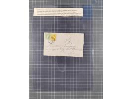 1867, Kaiser Franz Josef Ausgabe Briefsammlung mit 63 Briefen und Karten, bessere Stempel und Entwertungen, dabei 3-Farbfrank