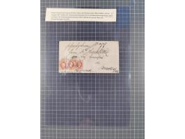 1867, Kaiser Franz Josef Ausgabe Briefsammlung mit 63 Briefen und Karten, bessere Stempel und Entwertungen, dabei 3-Farbfrank