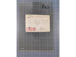 1867, Kaiser Franz Josef Ausgabe Briefsammlung mit 63 Briefen und Karten, bessere Stempel und Entwertungen, dabei 3-Farbfrank