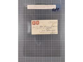 1867, Kaiser Franz Josef Ausgabe Briefsammlung mit 63 Briefen und Karten, bessere Stempel und Entwertungen, dabei 3-Farbfrank