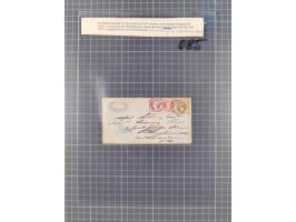 1867, Kaiser Franz Josef Ausgabe Briefsammlung mit 63 Briefen und Karten, bessere Stempel und Entwertungen, dabei 3-Farbfrank