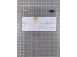 1867, Kaiser Franz Josef Ausgabe Briefsammlung mit 63 Briefen und Karten, bessere Stempel und Entwertungen, dabei 3-Farbfrank