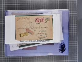 1883, Doppeladler-Ausgabe Briefsammlung mit 43 Briefen und Karten, viele bessere Frankaturen, Auslandsbriefe, Einschreiben, M