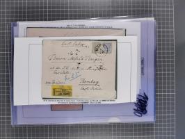 1883, Doppeladler-Ausgabe Briefsammlung mit 43 Briefen und Karten, viele bessere Frankaturen, Auslandsbriefe, Einschreiben, M