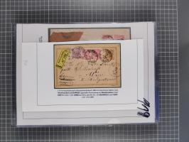 1883, Doppeladler-Ausgabe Briefsammlung mit 43 Briefen und Karten, viele bessere Frankaturen, Auslandsbriefe, Einschreiben, M