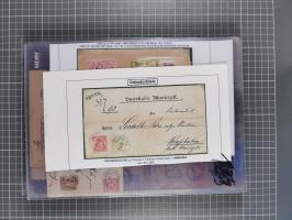 1883, Doppeladler-Ausgabe Briefsammlung mit 43 Briefen und Karten, viele bessere Frankaturen, Auslandsbriefe, Einschreiben, M