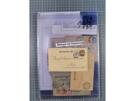 1883, Doppeladler-Ausgabe Briefsammlung mit 43 Briefen und Karten, viele bessere Frankaturen, Auslandsbriefe, Einschreiben, M