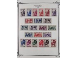 1906/42, Collection on Scott album leaves, starting General Ballay complete set of 16 (Yv.1-16) unused, later issues includin