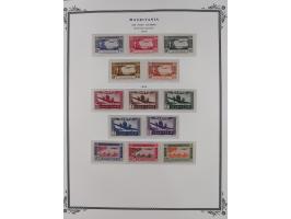 1906/42, Collection on Scott album leaves, starting General Ballay complete set of 16 (Yv.1-16) unused, later issues includin