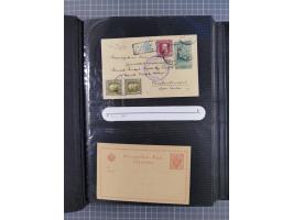 1879/1918, Ganzsachensammlung im Album mit Antwortkarten und Kartenbriefen, insgesamt über 60 Stück. Doppelzensurkarte nach K