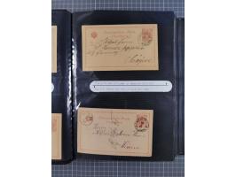 1879/1918, Ganzsachensammlung im Album mit Antwortkarten und Kartenbriefen, insgesamt über 60 Stück. Doppelzensurkarte nach K