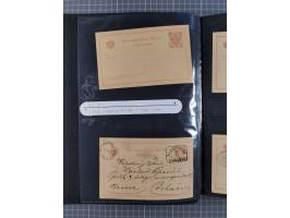 1879/1918, Ganzsachensammlung im Album mit Antwortkarten und Kartenbriefen, insgesamt über 60 Stück. Doppelzensurkarte nach K
