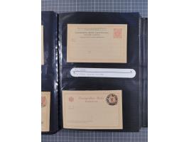 1879/1918, Ganzsachensammlung im Album mit Antwortkarten und Kartenbriefen, insgesamt über 60 Stück. Doppelzensurkarte nach K