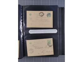 1879/1918, Ganzsachensammlung im Album mit Antwortkarten und Kartenbriefen, insgesamt über 60 Stück. Doppelzensurkarte nach K