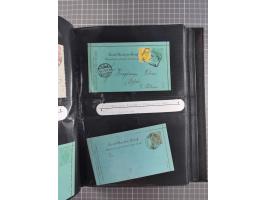 1879/1918, Ganzsachensammlung im Album mit Antwortkarten und Kartenbriefen, insgesamt über 60 Stück. Doppelzensurkarte nach K