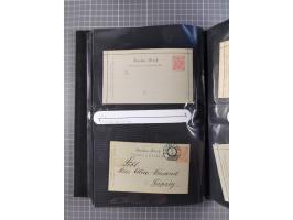 1879/1918, Ganzsachensammlung im Album mit Antwortkarten und Kartenbriefen, insgesamt über 60 Stück. Doppelzensurkarte nach K