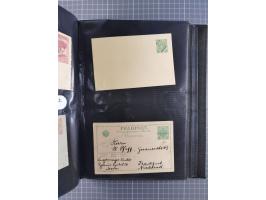 1879/1918, Ganzsachensammlung im Album mit Antwortkarten und Kartenbriefen, insgesamt über 60 Stück. Doppelzensurkarte nach K
