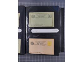 1888/1915, Ganzsachensammlung im Album in beiden Erhaltungen, meist verschiedene mit Antwortkarten, Streifbändern, Umschlägen