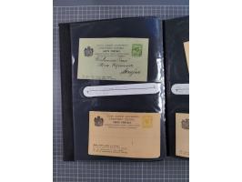 1888/1915, Ganzsachensammlung im Album in beiden Erhaltungen, meist verschiedene mit Antwortkarten, Streifbändern, Umschlägen