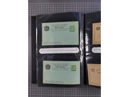 1888/1915, Ganzsachensammlung im Album in beiden Erhaltungen, meist verschiedene mit Antwortkarten, Streifbändern, Umschlägen