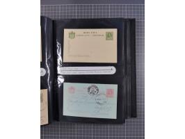 1888/1915, Ganzsachensammlung im Album in beiden Erhaltungen, meist verschiedene mit Antwortkarten, Streifbändern, Umschlägen