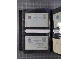 1888/1915, Ganzsachensammlung im Album in beiden Erhaltungen, meist verschiedene mit Antwortkarten, Streifbändern, Umschlägen