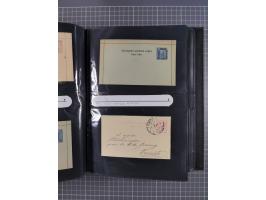 1888/1915, Ganzsachensammlung im Album in beiden Erhaltungen, meist verschiedene mit Antwortkarten, Streifbändern, Umschlägen