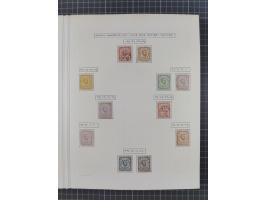 1874/1910, Sammlung auf selbstgestalteten Blättern mit sehr spezialisiertem Teil Erstausgaben 1-7 nach Auflagen und Zähnungen