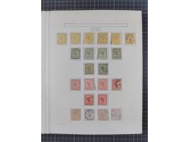 1874/1910, Sammlung auf selbstgestalteten Blättern mit sehr spezialisiertem Teil Erstausgaben 1-7 nach Auflagen und Zähnungen