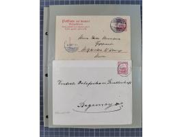 1890/1909 (ca.), DSWA und DOA, Partie mit 39 Briefen und Karten, interessanten Frankaturen und Verwendungen, dabei u.a DOA Mi