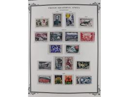 1936/49, Collection on 21 Scott album leaves, unused and mnh, starting Congo overprinted sets 1936, including good part air m