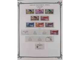 1936/49, Collection on 21 Scott album leaves, unused and mnh, starting Congo overprinted sets 1936, including good part air m