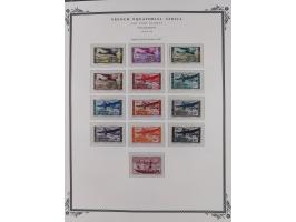 1936/49, Collection on 21 Scott album leaves, unused and mnh, starting Congo overprinted sets 1936, including good part air m