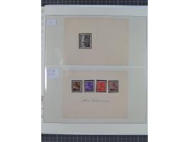 1939/45, interessante Partie, weißer Kärtchen mit Original-Unterschrift des Entwerfers wie Prof. Alois Schaumann, Karel Vik, 