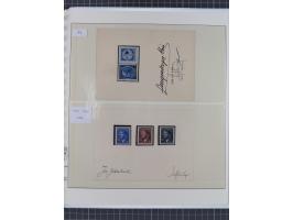 1939/45, interessante Partie, weißer Kärtchen mit Original-Unterschrift des Entwerfers wie Prof. Alois Schaumann, Karel Vik, 