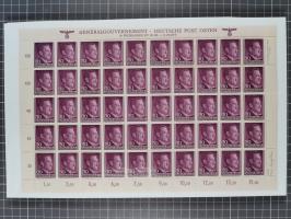 1941, Hitler 2-48 Gr., postfrischer Bogensatz, überkomplett, dabei verschiedene Formnummern und Oberrand durchgezähnt bzw. ni