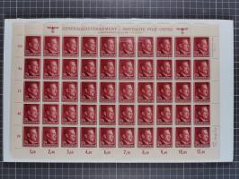 1941, Hitler 2-48 Gr., postfrischer Bogensatz, überkomplett, dabei verschiedene Formnummern und Oberrand durchgezähnt bzw. ni