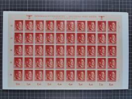 1941, Hitler 2-48 Gr., postfrischer Bogensatz, überkomplett, dabei verschiedene Formnummern und Oberrand durchgezähnt bzw. ni