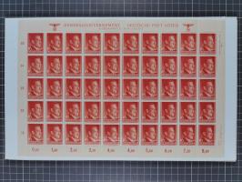 1941, Hitler 2-48 Gr., postfrischer Bogensatz, überkomplett, dabei verschiedene Formnummern und Oberrand durchgezähnt bzw. ni